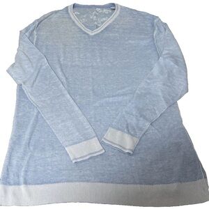 Tommy Bahama Sweater Mens Size XL Seaglass V Neck Silk Cashmere Cotton Pullover